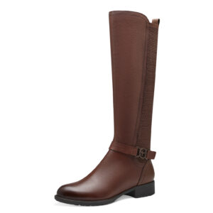Dámské elegantní kozačky na nízkém podpatku v hnědé (cognac) barvě zn. Tamaris 1-25511-41 305