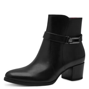 Dámské elegantní černé kotníčkové boty na podpatku zn. Tamaris 1-25375-43 001